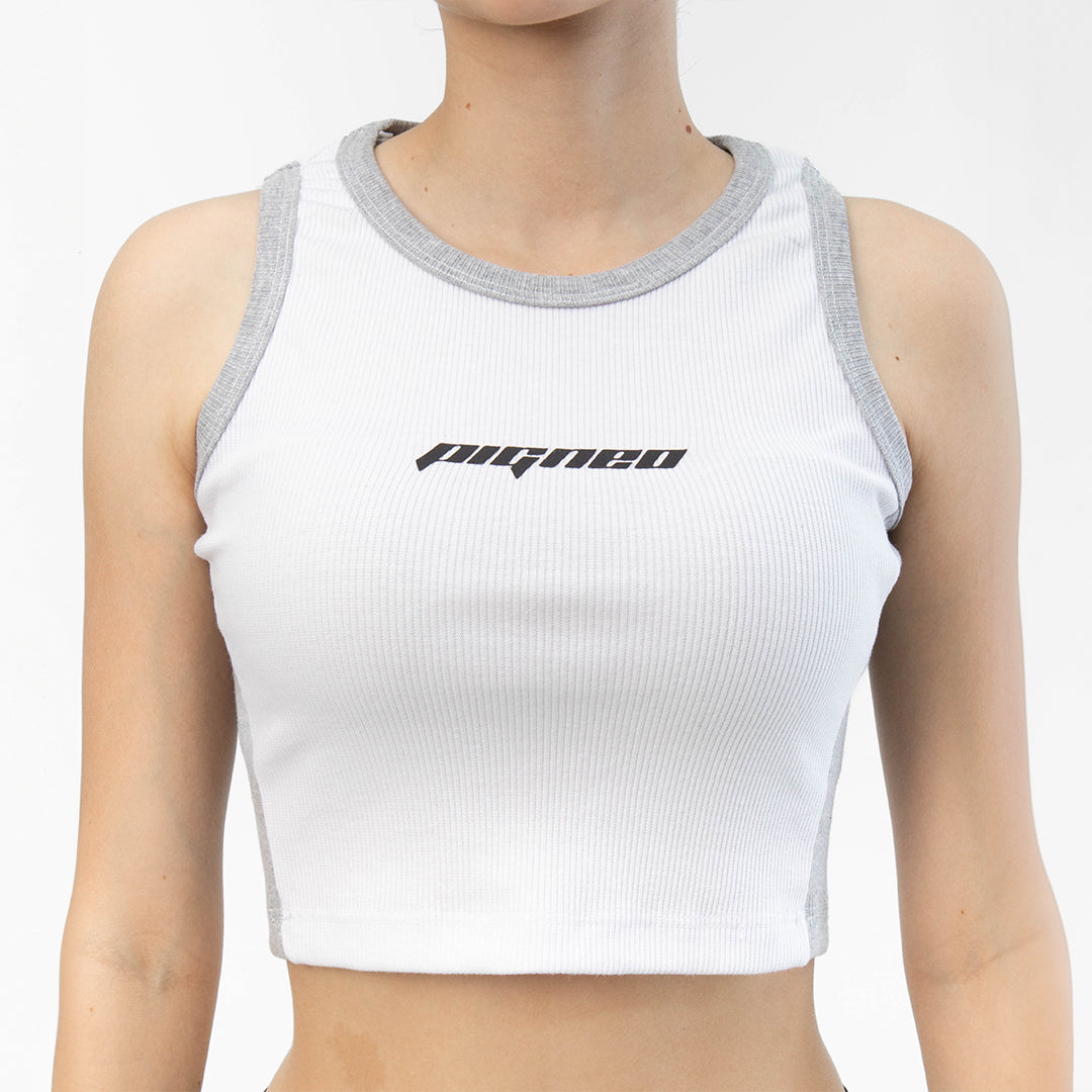 Crop top Bicolor gris