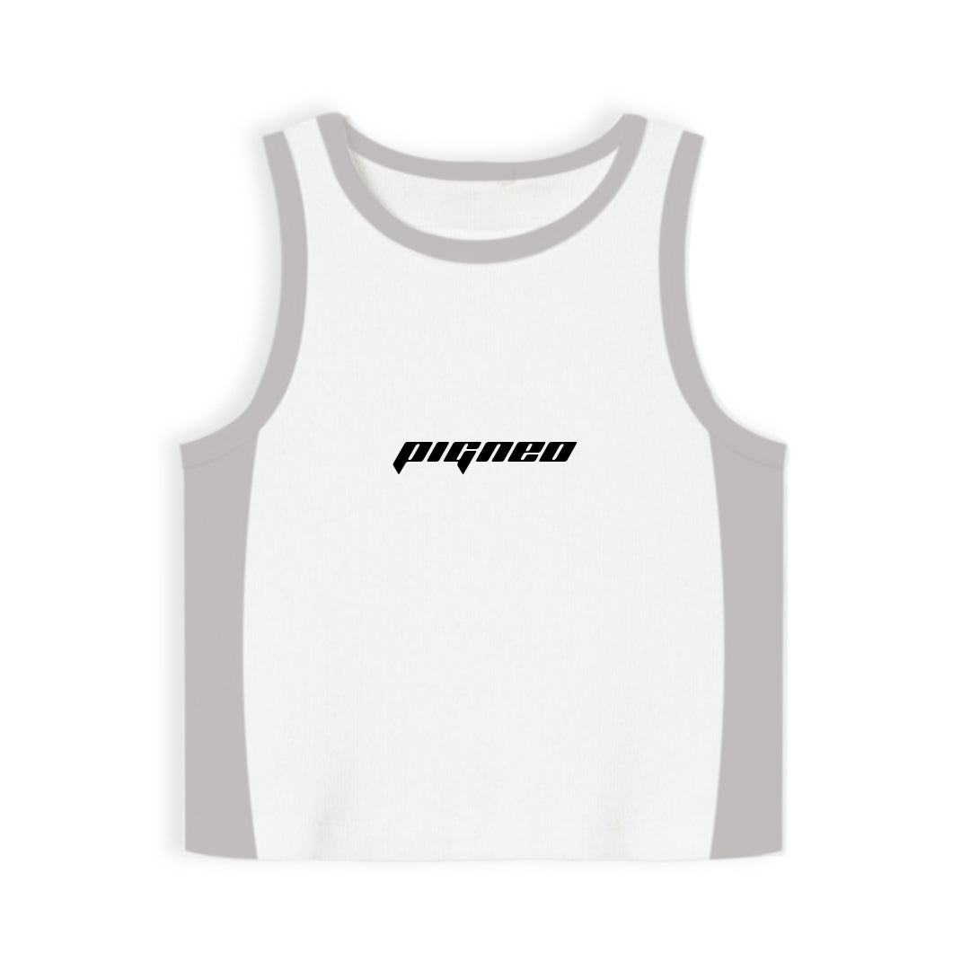 Crop top Bicolor gris