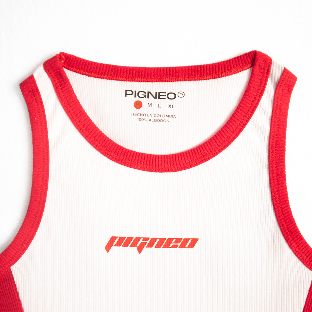 Crop top Bicolor Rojo