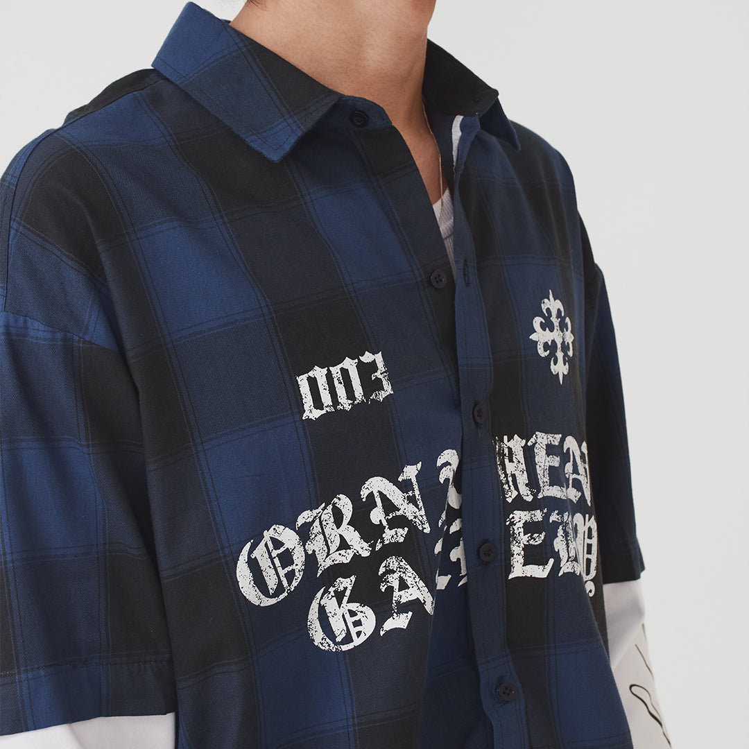 Camisa long sleeve - Leñadora azul