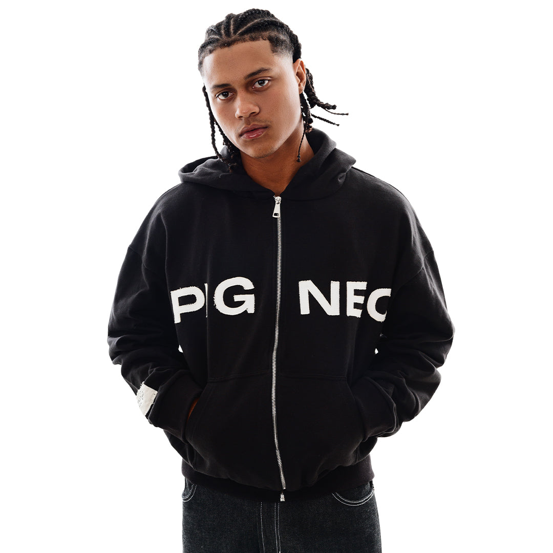 Hoodie negro zipper