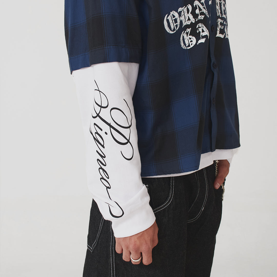 Camisa long sleeve - Leñadora azul