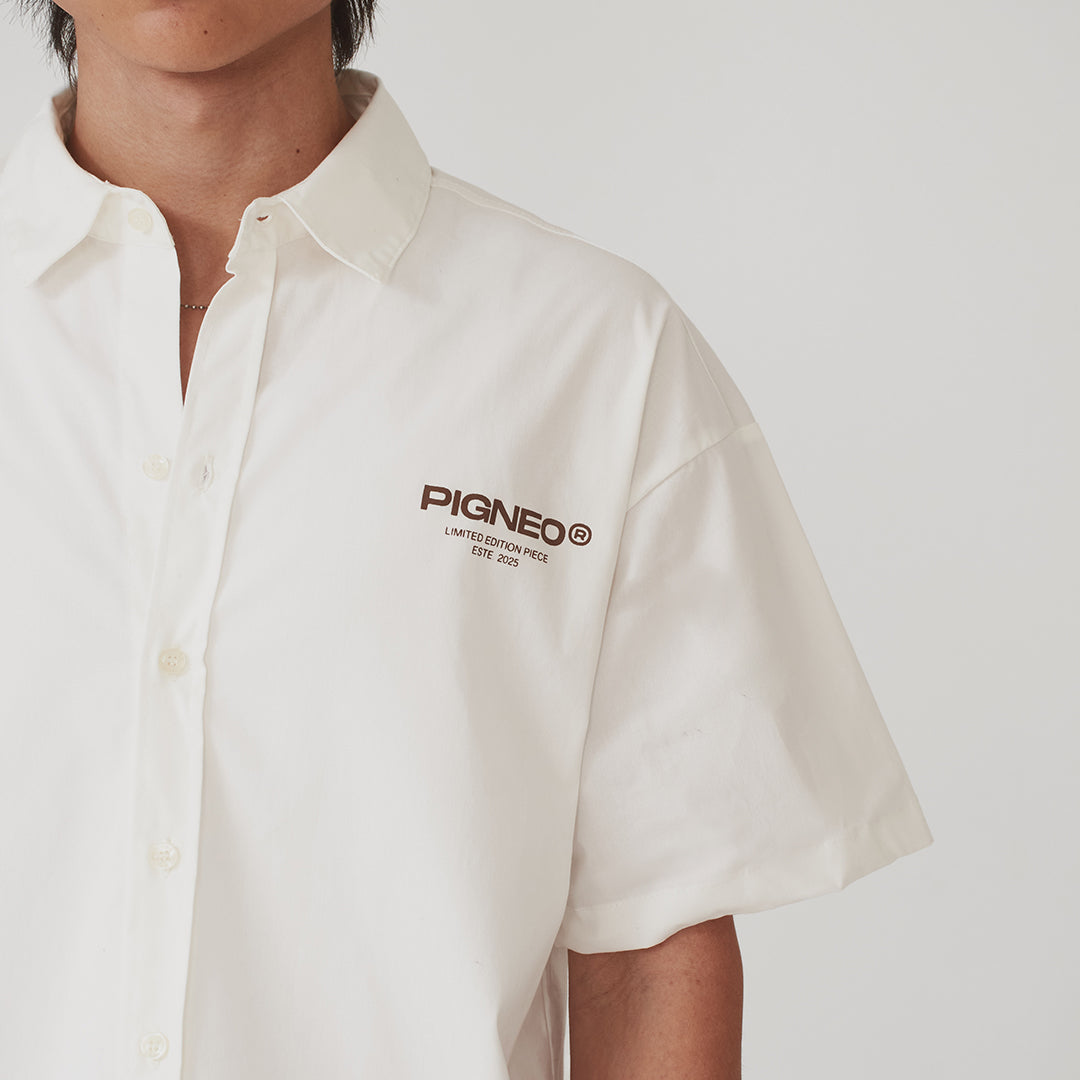 Camisa Beige de botón - Boxy