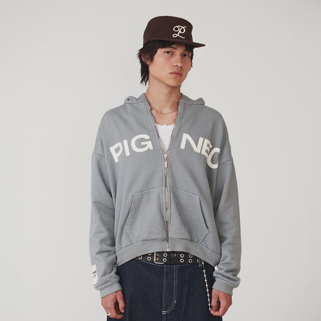 Hoodie gris perla - zip