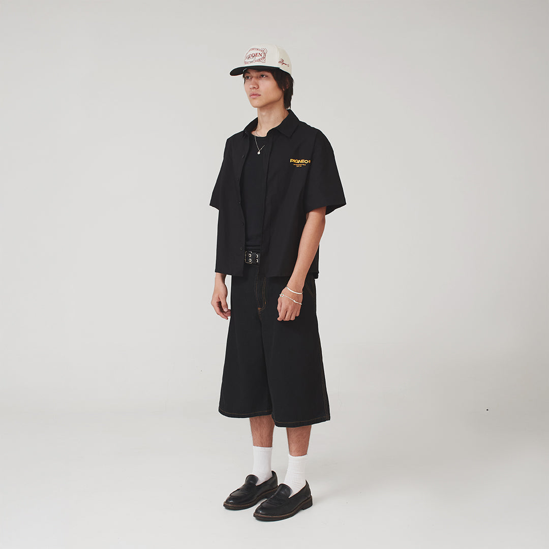 Camisa Negra de botón - Boxy