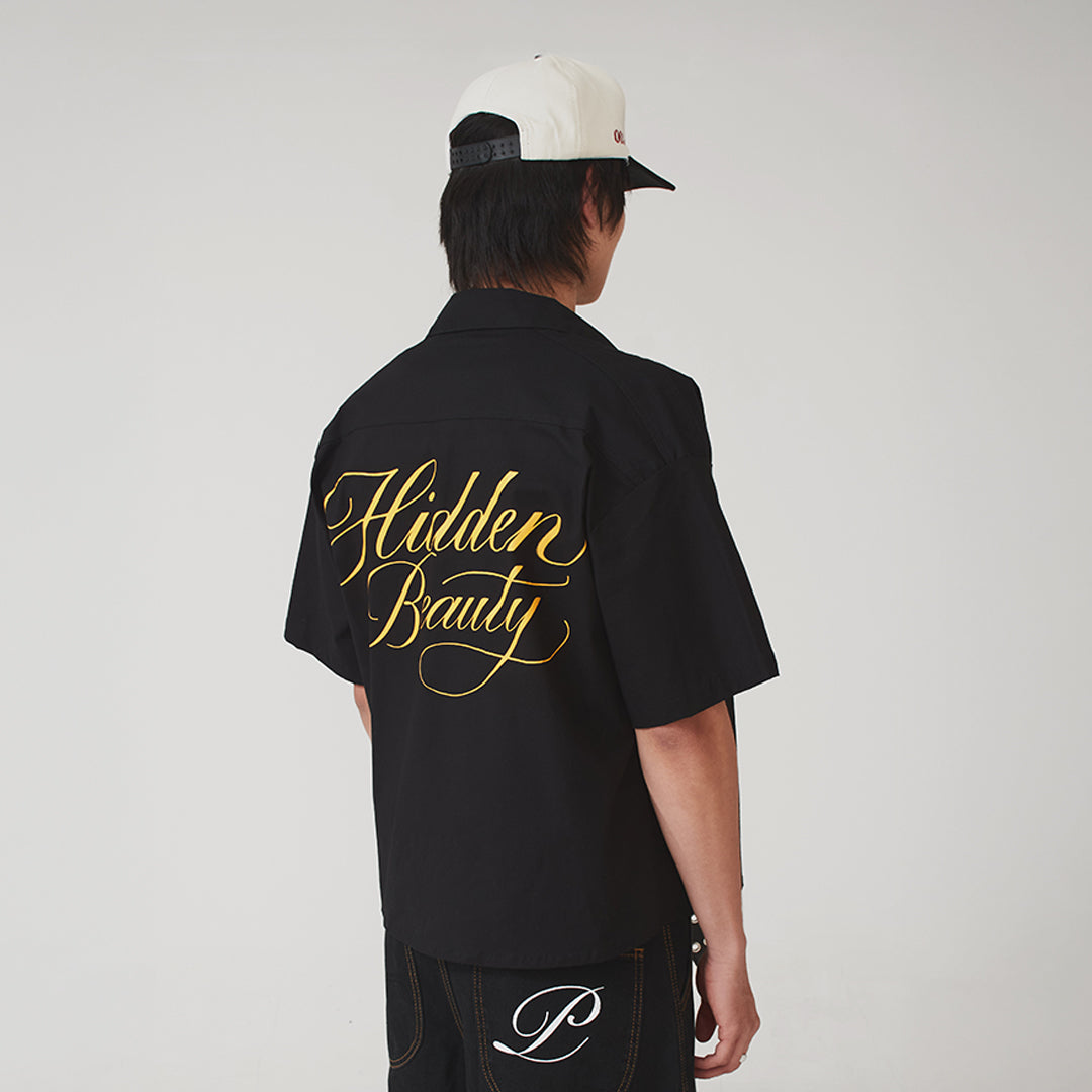 Camisa Negra de botón - Boxy