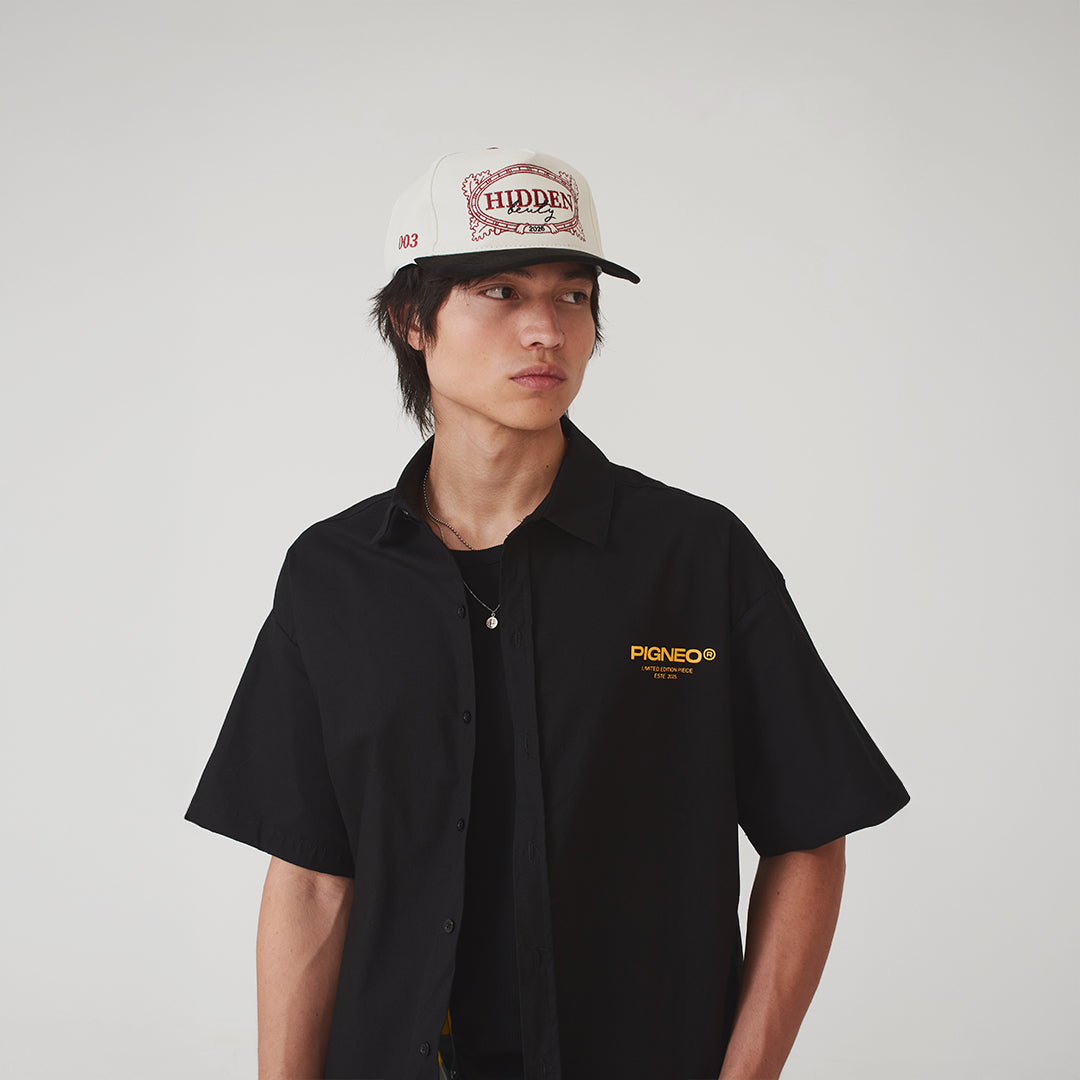 Camisa Negra de botón - Boxy