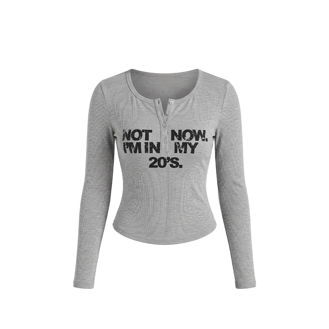 Henley gris jaspe manga larga