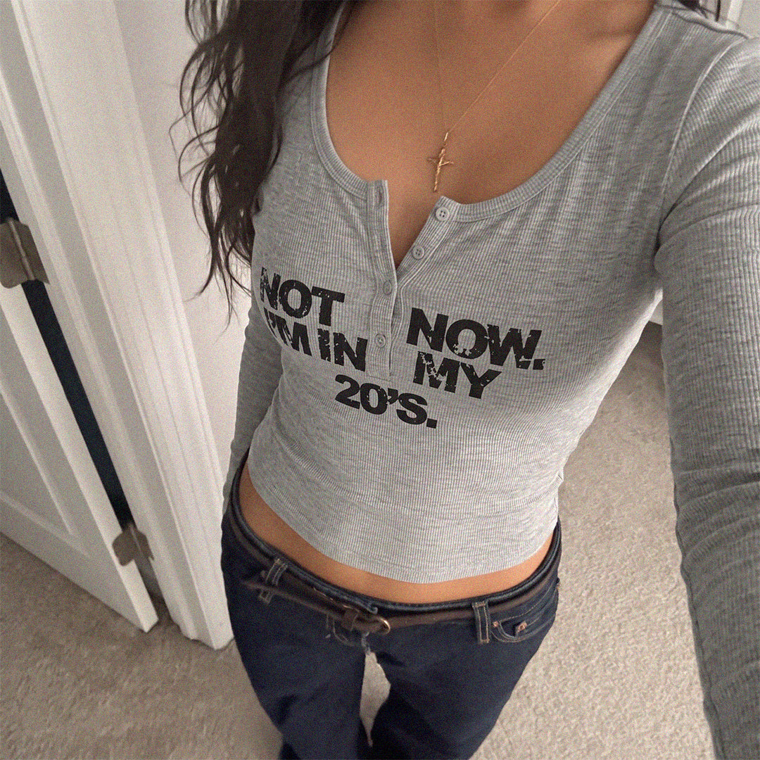 Henley gris jaspe manga larga