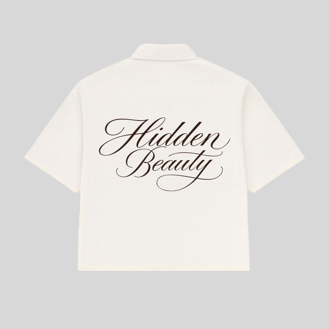 Camisa Beige de botón - Boxy